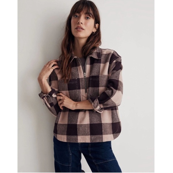 Madewell Tops - Waffle Half-Zip Popover Shirt